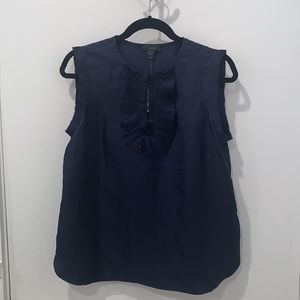 NWT- J Crew navy silk blouse